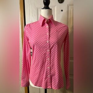 *FINAL PRICE* Lilly Pulitzer Pink With White Polka Dots Button Up Top